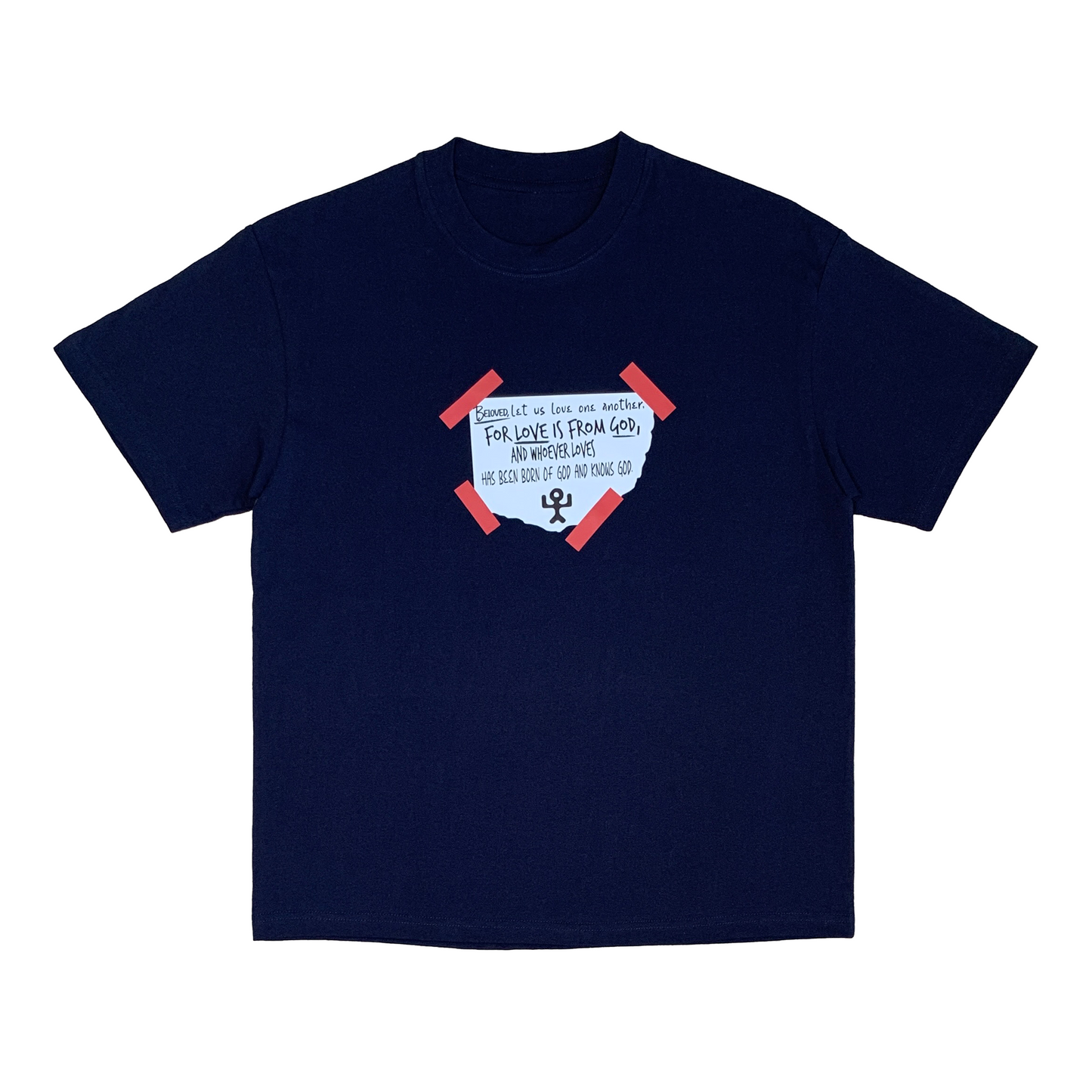 BELOVED, LET US TEE, NAVY BLUE